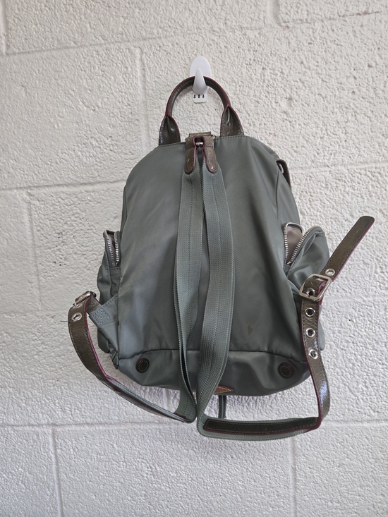 MZ Wallace Gray-Green Nylon Backpack with Leather Trim main image 15